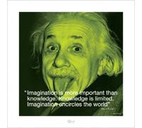 Albert Einstein "I. Quote - Imagination 40 x 40 cm de impresión