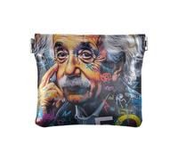 Albert Einstein's Face - Monedero de cuero mini joyero, bolsa de cambio casual para uso diario, Cara de Albert Einstein, Talla única, Cara de Albert Einstein