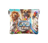 Albert Einstein's Face - Monedero de cuero mini joyero, bolsa de cambio casual para uso diario, Playa de mascotas lindas, Talla única, Playa de mascotas lindas