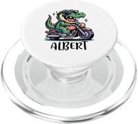 Albert Fun Alligator - Diseño de Motocicleta para niños con Nombre Albert PopSockets PopGrip para MagSafe