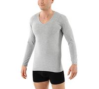 ALBERT KREUZ Camiseta Interior de Manga Larga Cuello en V de algodón orgánico elástico Gris