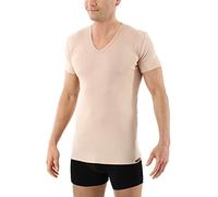 ALBERT KREUZ Camiseta Interior Invisible de Manga Corta Cuello en v de 100% algodón orgánico Color Piel M
