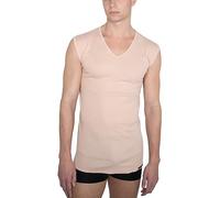 ALBERT KREUZ Camiseta Interior Invisible sin Manga Cuello en v de 100% algodón orgánico Color Piel L