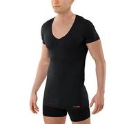 ALBERT KREUZ Camiseta Interior Negra para Hombre de Tejido técnico algodón-Coolmax® - antisudor, Piel Seca - de Manga Corta y Cuello de Pico Profundo XL