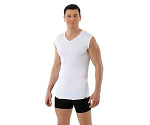ALBERT KREUZ Camiseta Interior para Hombre sin Manga con Cuello de Pico y de 100% algodón orgánico Blanco