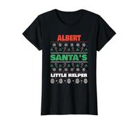 Albert Santa's Little Helper Funny Albert Nombre Navidad Camiseta gráfica económica, Mujer, Negro, M