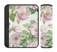 Alberta Wild Rose Beauty Summer Flowers - 2 fundas para correas de asiento de coche, conducción más cómoda, fundas para cinturón de seguridad lindas