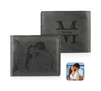 ALBERTBAND Cartera para Hombre con Grabado Billetera Personalizada con Foto Nombre Regalo para el Día del Padre Navidad San Valentín (G)