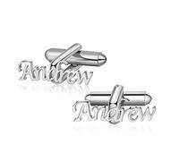 Albertband Gemelos Personalizados con Letra del Alfabeto A-Z Grabada 2 Gemelos con Nombre para Hombre Gemelos con Letras para Negocios Fiesta Navidad Novio Mejor Hombre Cumpleaños (#5)