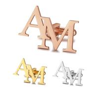 Albertband Gemelos Personalizados con Letra del Alfabeto A-Z Grabada 2 Gemelos con Nombre para Hombre Gemelos con Letras para Negocios Fiesta Navidad Novio Mejor Hombre Cumpleaños (#3)