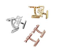 Albertband Gemelos Personalizados con Letra del Alfabeto A-Z Grabada 2 Gemelos con Nombre para Hombre Gemelos con Letras para Negocios Fiesta Navidad Novio Mejor Hombre Cumpleaños (#13)