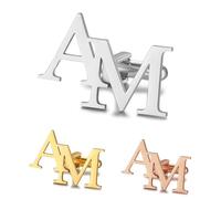 Albertband Gemelos Personalizados con Letra del Alfabeto A-Z Grabada 2 Gemelos con Nombre para Hombre Gemelos con Letras para Negocios Fiesta Navidad Novio Mejor Hombre Cumpleaños (#1)