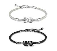 ALBERTBAND Pulseras Pareja Personalizada con Nombre Pulsera de la Amistad Acero inoxidable para Hombres, Mujeres Regalo para Novia Novio Esposa Marido (A)