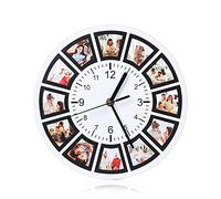 ALBERTBAND Reloj de Pared Personalizado con Fotos del 9/12/13 Reloj con Nombre Personalizado con Fecha para Madres Parejas Aniversarios de Bodas Familiares Decoración (#1-12Fotos)