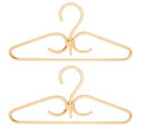 Alberte - Percha de ratán, 2 unidades, tejido a mano, 3 ganchos, para vestir, tienda de ropa, decator, 40 x 20 cm, color marrón