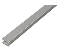 Alberts 030593 Perfil en H | autofijación | aluminio, anodizado plata | 2000 x 12,9 x 22 mm