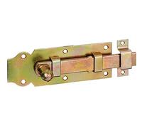 Alberts 115401 Cerrojo de puerta, Recto, con manilla botón y cerradero fijado, Galvanizado, pasivado con capa gruesa, Pletina 140 x 52 mm