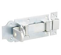 Alberts 118563 Cerrojo porta-candados con rodillos, Recto, con maneta plana y cerradero fijado, Galvanizado, pasivado con capa gruesa, Pletina 180 x 80 mm
