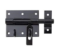 Alberts 137311 Perno de bloqueo, con lazo adjunto, recubierto de plástico negro, placa 80 x 64 mm, perno Ø 11,5 mm, longitud total 116 mm, juego de 10