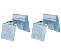 Alberts 137526 Soporte para cacerola, para hormigón, con agujeros largos, con guía deslizante de suelo, galvanizado en azul, 100 mm, juego de 2 unidades