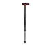 Alberts 140700 Bastón para caminar, Altura ajustable, Bastón: Aluminio, maneta: Madera, negra