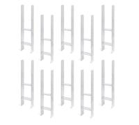 Alberts 203948 Juego de 10 soportes para postes en H | galvanizado en caliente | Ancho de luz 121 mm | Altura total 600 mm | Grosor del material 5 mm