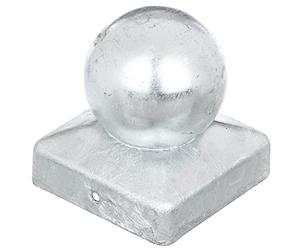Alberts 205829 Tapa de poste para postes de madera, con cabeza esférica, galvanizada en caliente, 70 x 70 mm