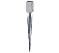 Alberts 208172 Toma de tierra para clavar, para postes de madera redondos o cuadrados, galvanizado en caliente, 46 x 46 mm, longitud total 550 mm