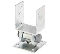 Alberts 208714 Anclaje para postes con parte superior móvil, Para atornillar, Galvanizado en caliente, Anchura de apertura 91 mm