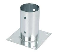 Alberts 211653 Anclaje sobre base, Para postes de madera cuadrados y redondos, Galvanizado en caliente, Ø81 mm