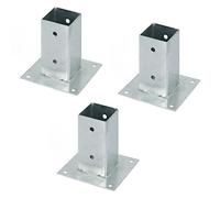 Alberts 211882 - Juego de 3 casquillos de rosca para postes redondos o cuadrados, galvanizados en caliente, 71 x 71 mm