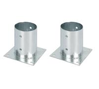 Alberts 211950 - Juego de 2 casquillos de rosca para postes redondos o cuadrados, galvanizados en caliente, diámetro de 101 mm