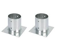 Alberts 212605 - Juego de 2 casquillos de rosca para postes redondos o cuadrados, galvanizados en caliente, diámetro de 121 mm