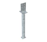 Alberts 212681 Anclaje de forma T para postes, Para empotrar en hormigón, Galvanizado en caliente, Tamaño de la base de fijación 130 x 80 mm, Anclaje de hormigón 500 mm
