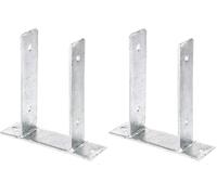 Alberts 212810 Anclaje para postes en forma de U, Para atornillar, Galvanizado en caliente, Anchura de apertura 101 mm (Paquete de 2)