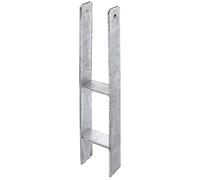Alberts 213831 Soporte de poste en H, galvanizado en caliente, anchura libre 101 mm, altura total 600 mm, espesor del material 6 mm