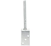 Alberts 213954 Anclaje para postes en forma de L, Con anclaje de hormigón de acero estriado, Galvanizado en caliente, Anchura 80 mm, Longitud del acero estriado 200 mm