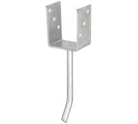 Alberts 214067 Soporte de poste en U | para atornillar o empotrar en hormigón | galvanizado en caliente | ancho libre 81 mm