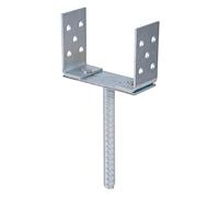Alberts 214890 Soporte de poste en U, ajustable en anchura y para colocación en hormigón, galvanizado azul, anchura 75-180 mm