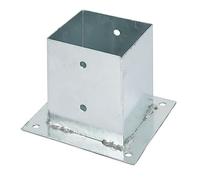 Alberts 217679 Anclaje sobre base, Para postes de madera cuadrados y redondos, Galvanizado en caliente, 121 x 121 mm