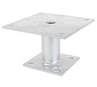 Alberts 219819 Anclaje para postes, Para atornillar, Galvanizado en caliente, 150 x 150 mm, Longitud del tubo 100 mm