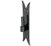 Alberts 306717 Abrazadera en la placa, Gancho DI, extremidad cola de pez, Barniz de inmersión negro, Ø del entre eje 14 mm, Pletina 205 x 45 mm