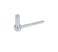 Alberts 306748 Gozne para atornillar, En forma de J, con roscado cortado, Galvanizado en azul, Ø del entre eje 14 mm, Longitud 105 mm