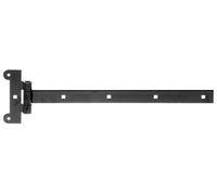 Alberts 307011 Bisagra inglesa, Con pasador prensado, Barniz de inmersión negro, Banda 391 x 30 mm, Bisagra 121 x 51 mm