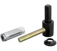 Alberts 307363 Gozne para atornillar, Con roscado métrico, Barniz de inmersión negro, Ø del entre eje 14 mm, 65 x 33 mm