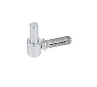 Alberts 307370 Gozne para atornillar, Con roscado métrico, Galvanizado en azul, Ø del entre eje 16 mm, 65 x 33 mm