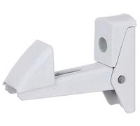 Alberts 307769 Tope para postigos y puertas, De cierre automático, Aluminio, barnizado en blanco, Distancia tope - placa 15-50 mm