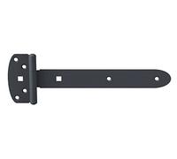 Alberts 310653 Percha en cruz, Ovado, con pasador remachado, revestido de plástico gris grafito, bisagra 242 x 34 mm, bisagra 90 x 45 mm