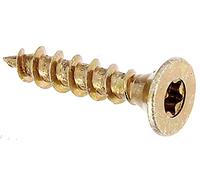 Alberts 338756 Tornillo para madera Maxi-Fix, sin broca, en caja para colgar, amarillo galvanizado, Ø5 x 25 mm, Juego de 16