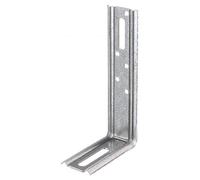 Alberts 339951 Escuadra regulable, Ángulo de 90, empotrada, con agujero oblongo, Galvanizado Sendzimir, 70 x 130 x 30 mm